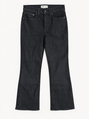 Madewell Mid Rise Kick Out Jeans Womens 26 Black Ankle NM320 NWT